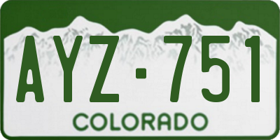 CO license plate AYZ751