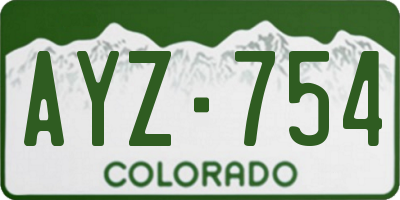 CO license plate AYZ754