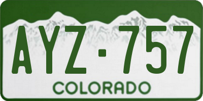 CO license plate AYZ757