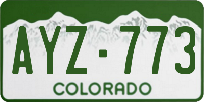 CO license plate AYZ773