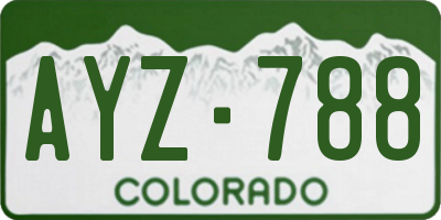 CO license plate AYZ788