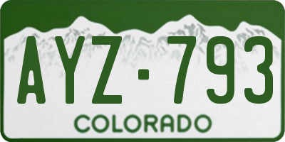 CO license plate AYZ793