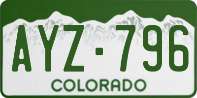 CO license plate AYZ796