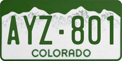 CO license plate AYZ801