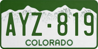 CO license plate AYZ819