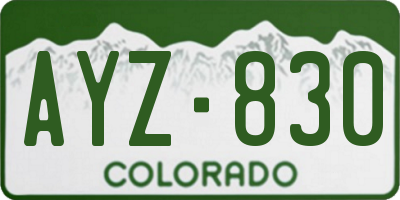 CO license plate AYZ830
