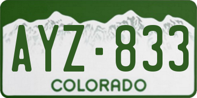 CO license plate AYZ833
