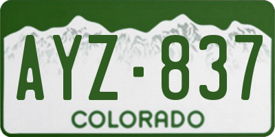 CO license plate AYZ837