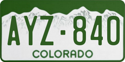 CO license plate AYZ840