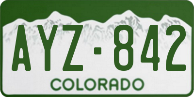 CO license plate AYZ842