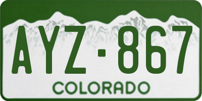 CO license plate AYZ867