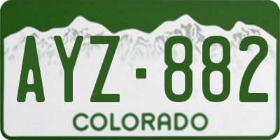 CO license plate AYZ882