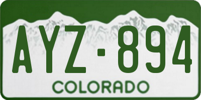 CO license plate AYZ894