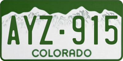 CO license plate AYZ915