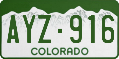 CO license plate AYZ916