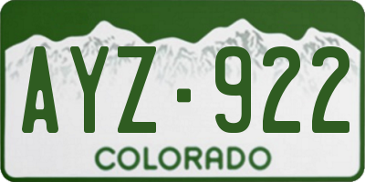 CO license plate AYZ922