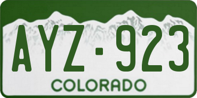 CO license plate AYZ923