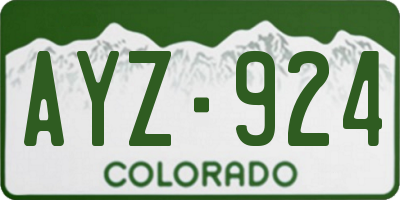 CO license plate AYZ924