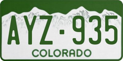 CO license plate AYZ935
