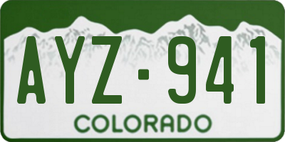 CO license plate AYZ941