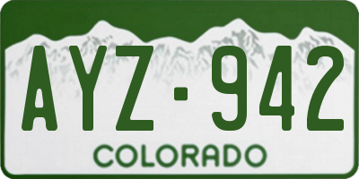 CO license plate AYZ942