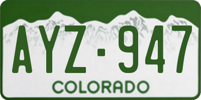 CO license plate AYZ947