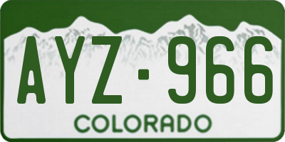 CO license plate AYZ966