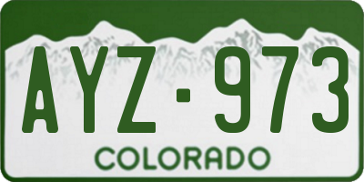CO license plate AYZ973