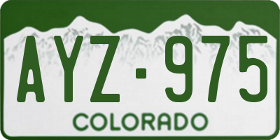 CO license plate AYZ975