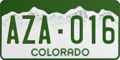 CO license plate AZA016