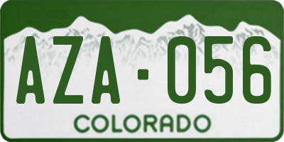 CO license plate AZA056