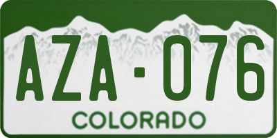 CO license plate AZA076