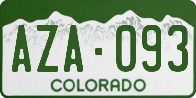 CO license plate AZA093