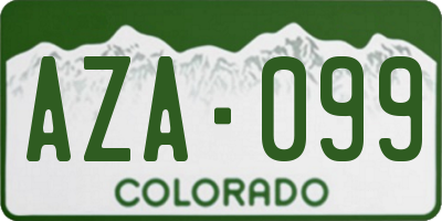 CO license plate AZA099