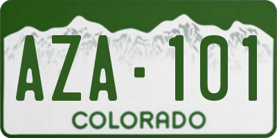 CO license plate AZA101