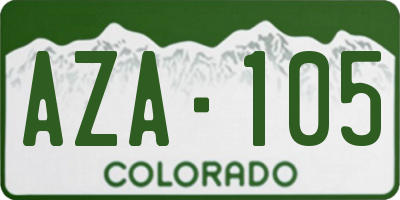 CO license plate AZA105