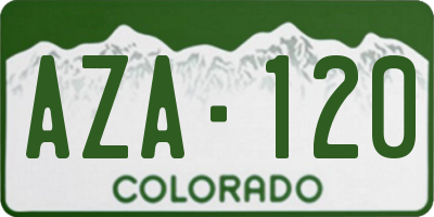 CO license plate AZA120