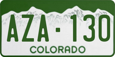 CO license plate AZA130