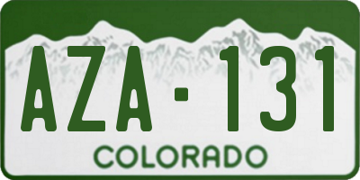 CO license plate AZA131