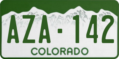 CO license plate AZA142