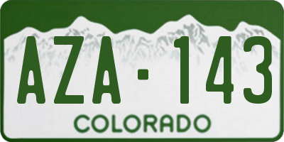 CO license plate AZA143