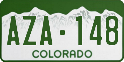 CO license plate AZA148