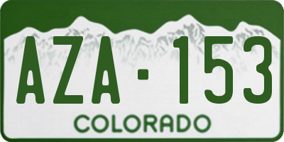 CO license plate AZA153