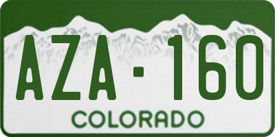 CO license plate AZA160