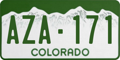 CO license plate AZA171