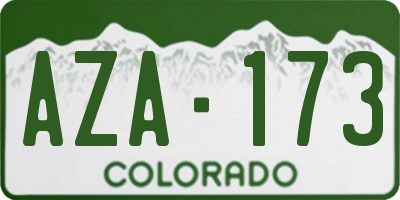 CO license plate AZA173