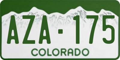 CO license plate AZA175