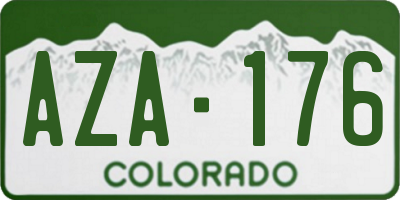 CO license plate AZA176