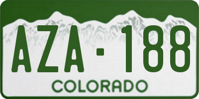 CO license plate AZA188