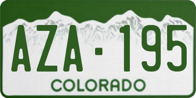 CO license plate AZA195